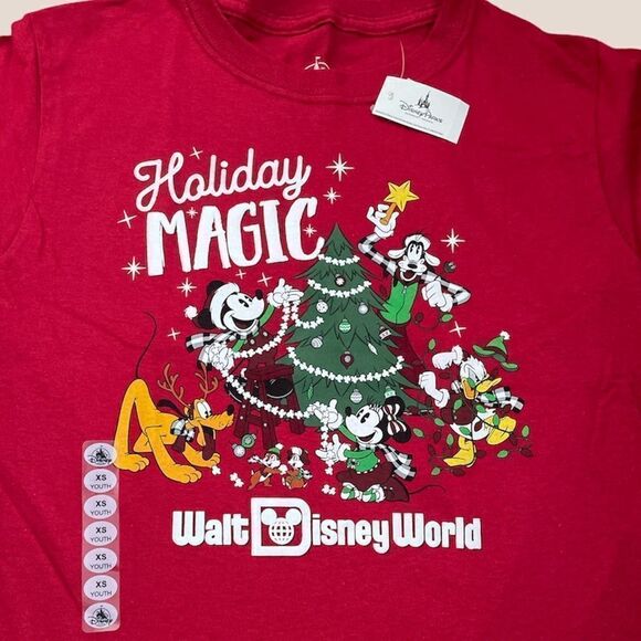 NWT DISNEY PARKS HOLIDAY TOP | Youth Tee - Picture 3 of 3